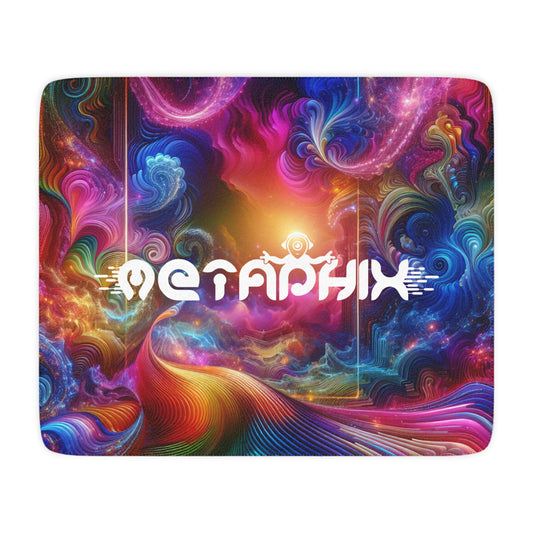 Cozy Metaphix Tan Sherpa Blanket