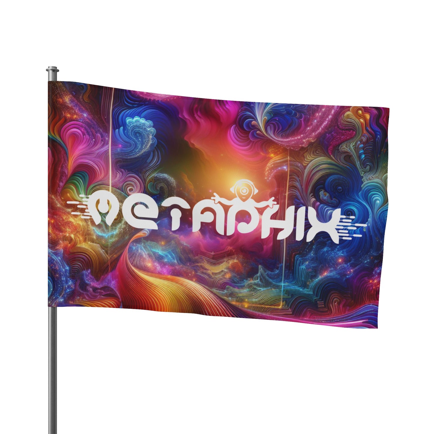 Cosmic Vibe Flag Metaphix Design for Spiritual Celebrations