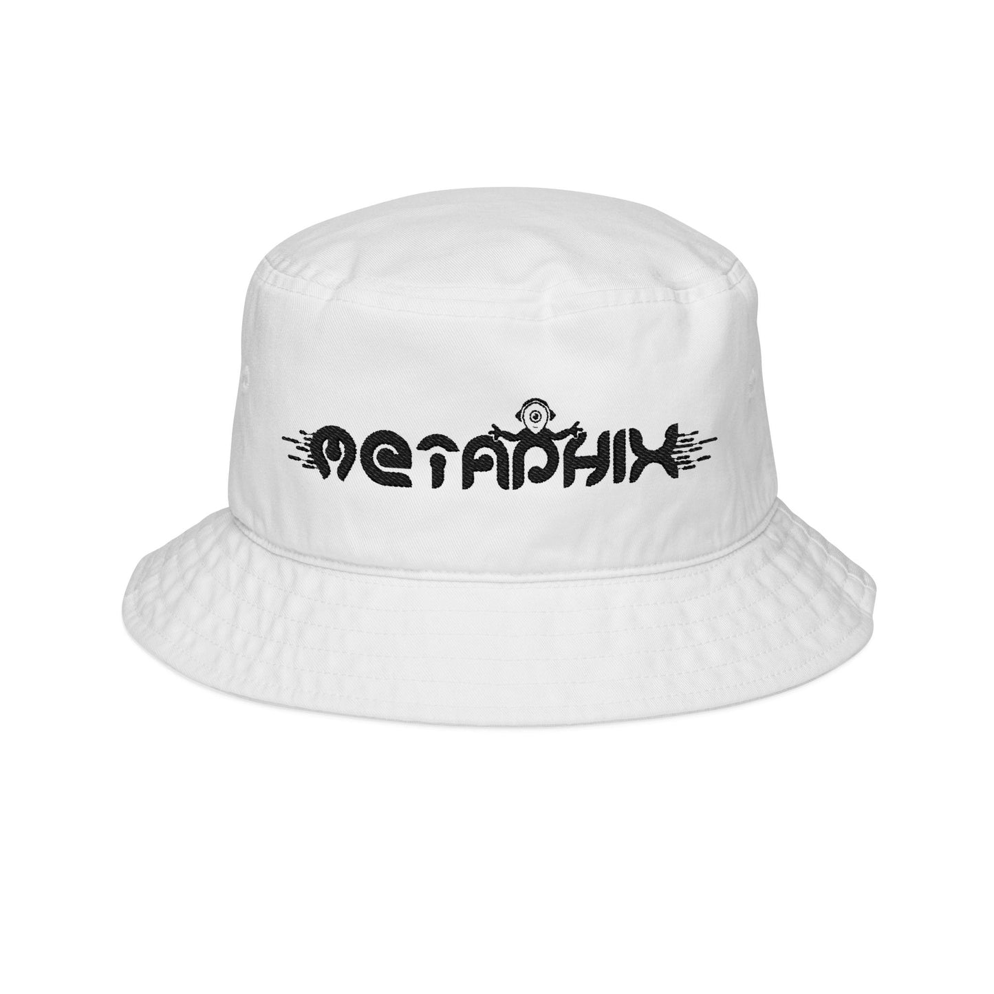 Metaphix Trendy Embroidered Bucket Hat (Black Logo)