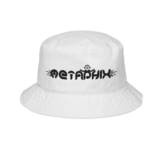 Metaphix Trendy Embroidered Bucket Hat (Black Logo)