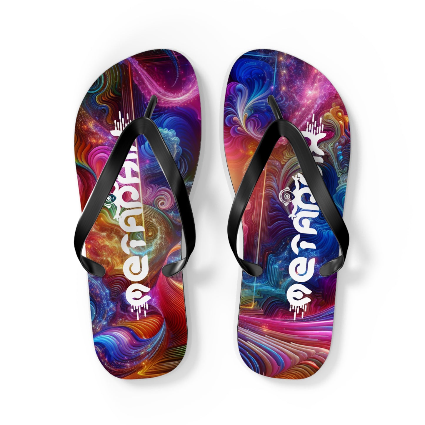 Colorful Psychedelic Flip Flops