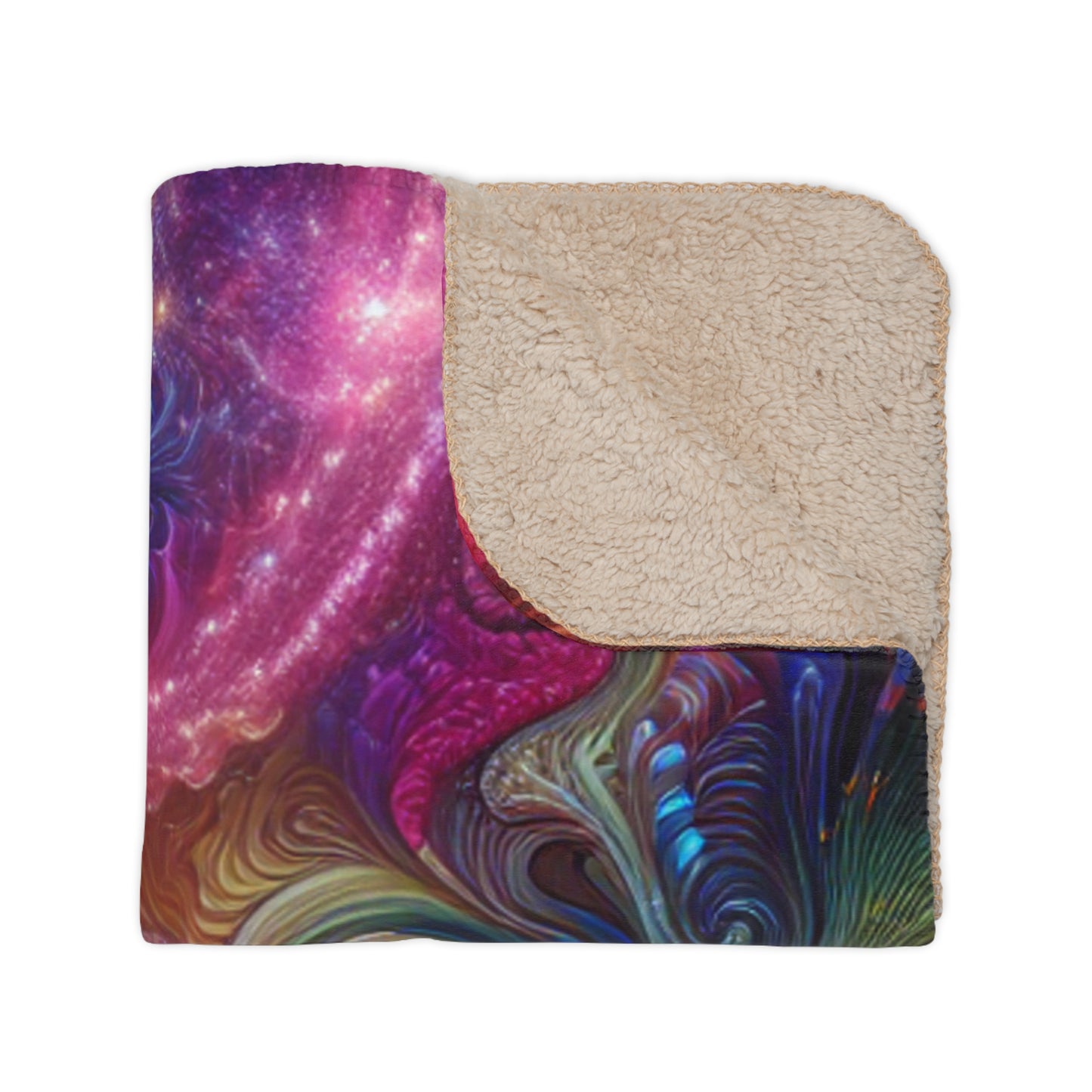 Cozy Metaphix Tan Sherpa Blanket