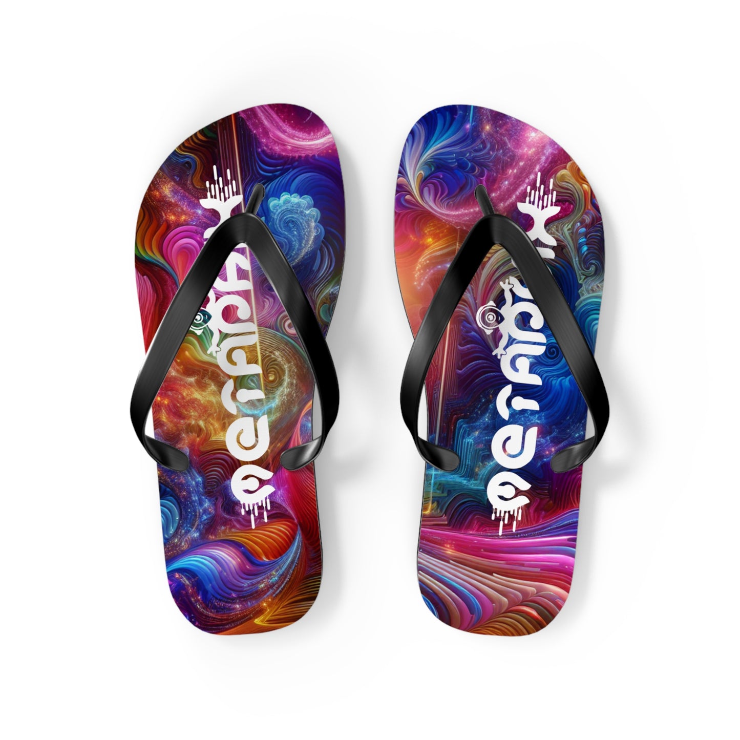 Colorful Psychedelic Flip Flops