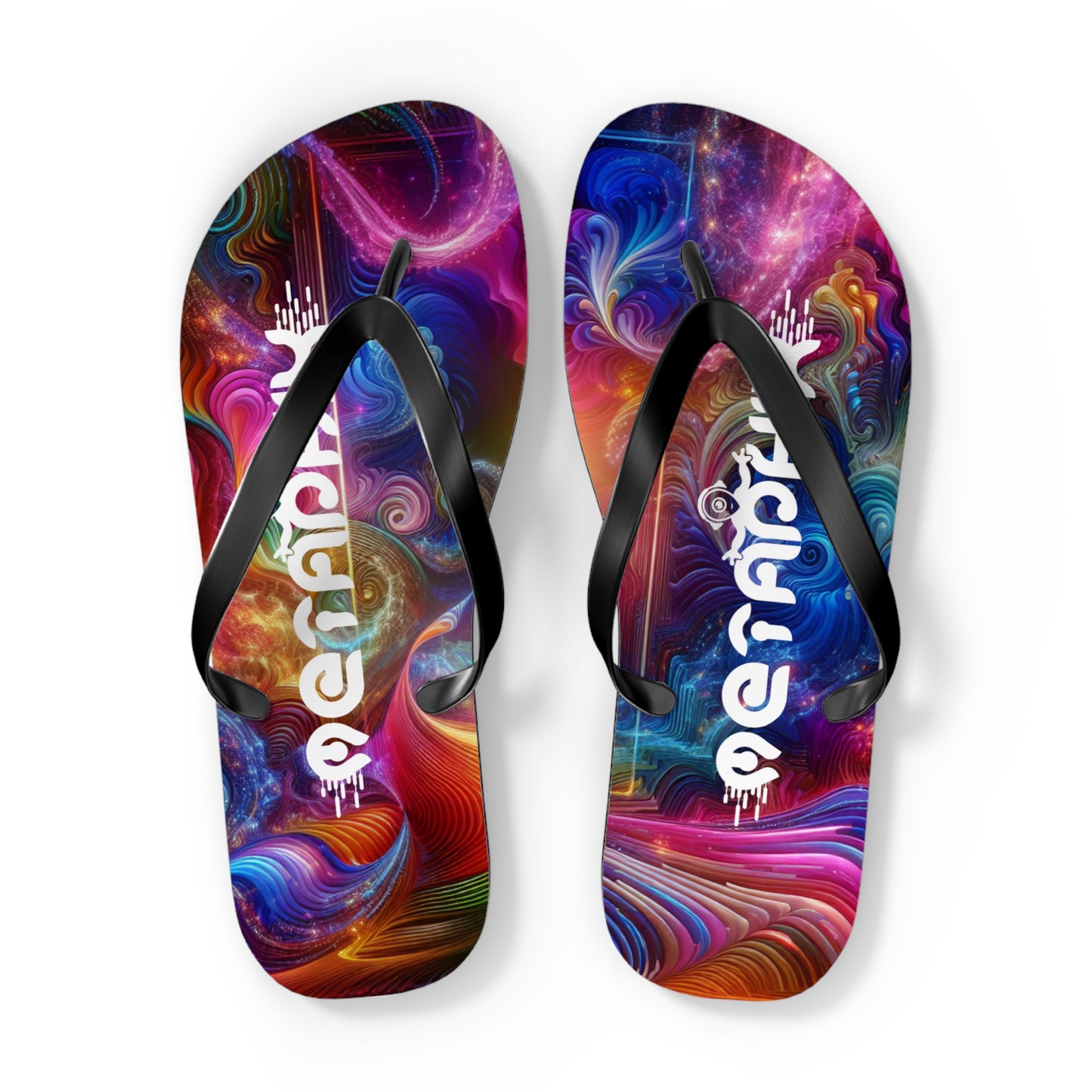 Colorful Psychedelic Flip Flops