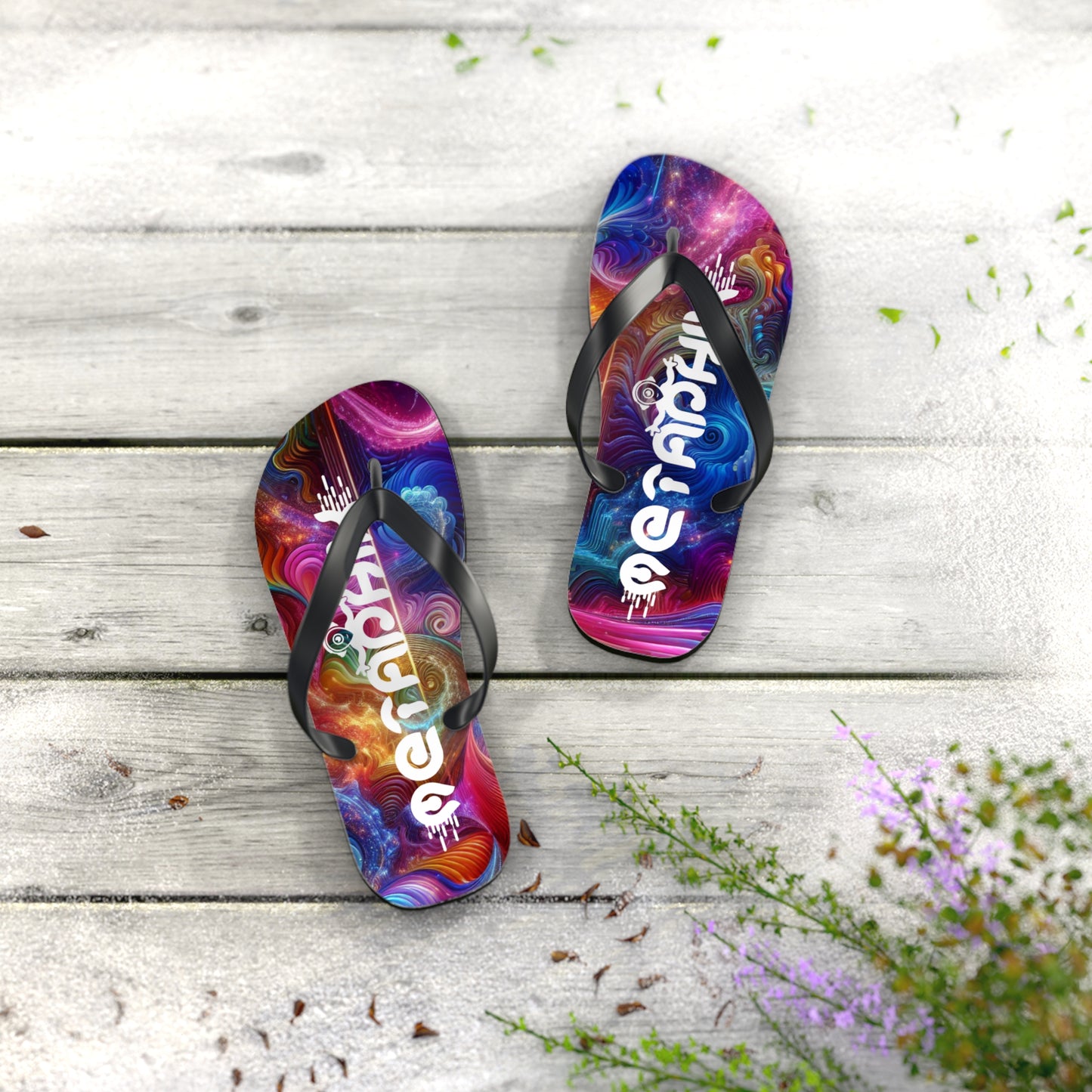 Colorful Psychedelic Flip Flops